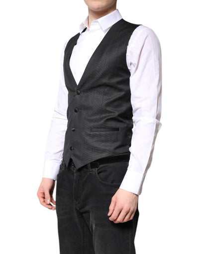 Robe gilet en laine noire Dolce &amp; Gabbana