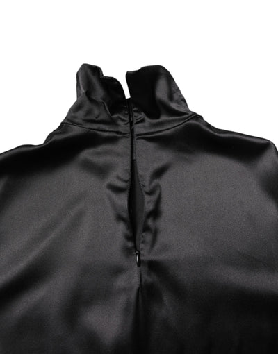 Pull col roulé en soie noire Dolce &amp; Gabbana pour homme