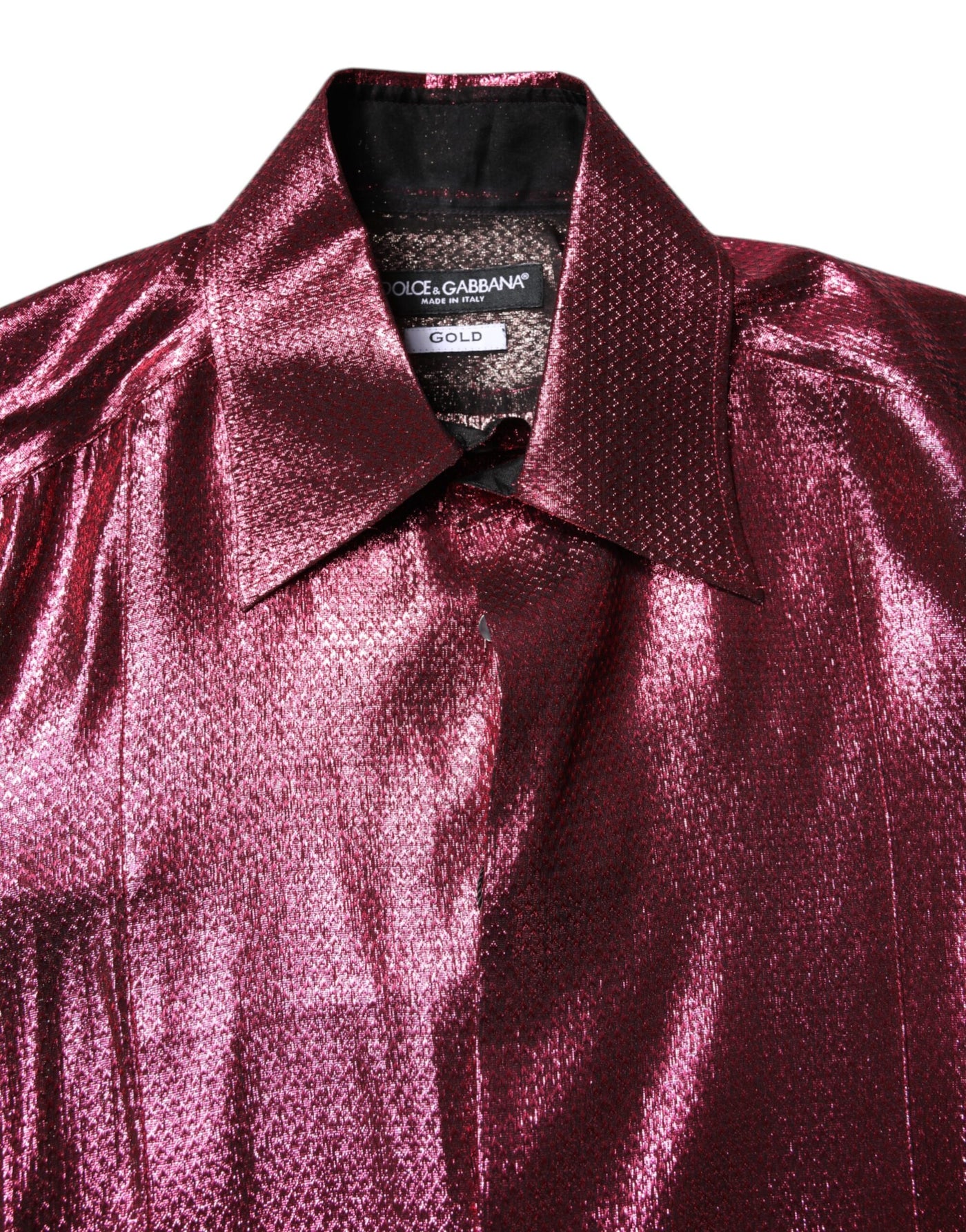 Chemise habillée en coton rouge métallisé Dolce &amp; Gabbana