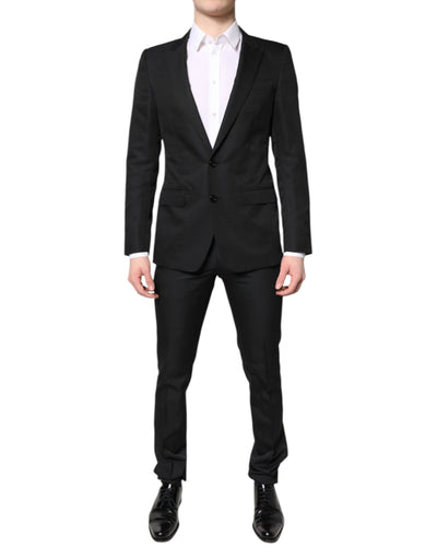 Costume deux pièces formel noir à simple boutonnage Dolce &amp; Gabbana