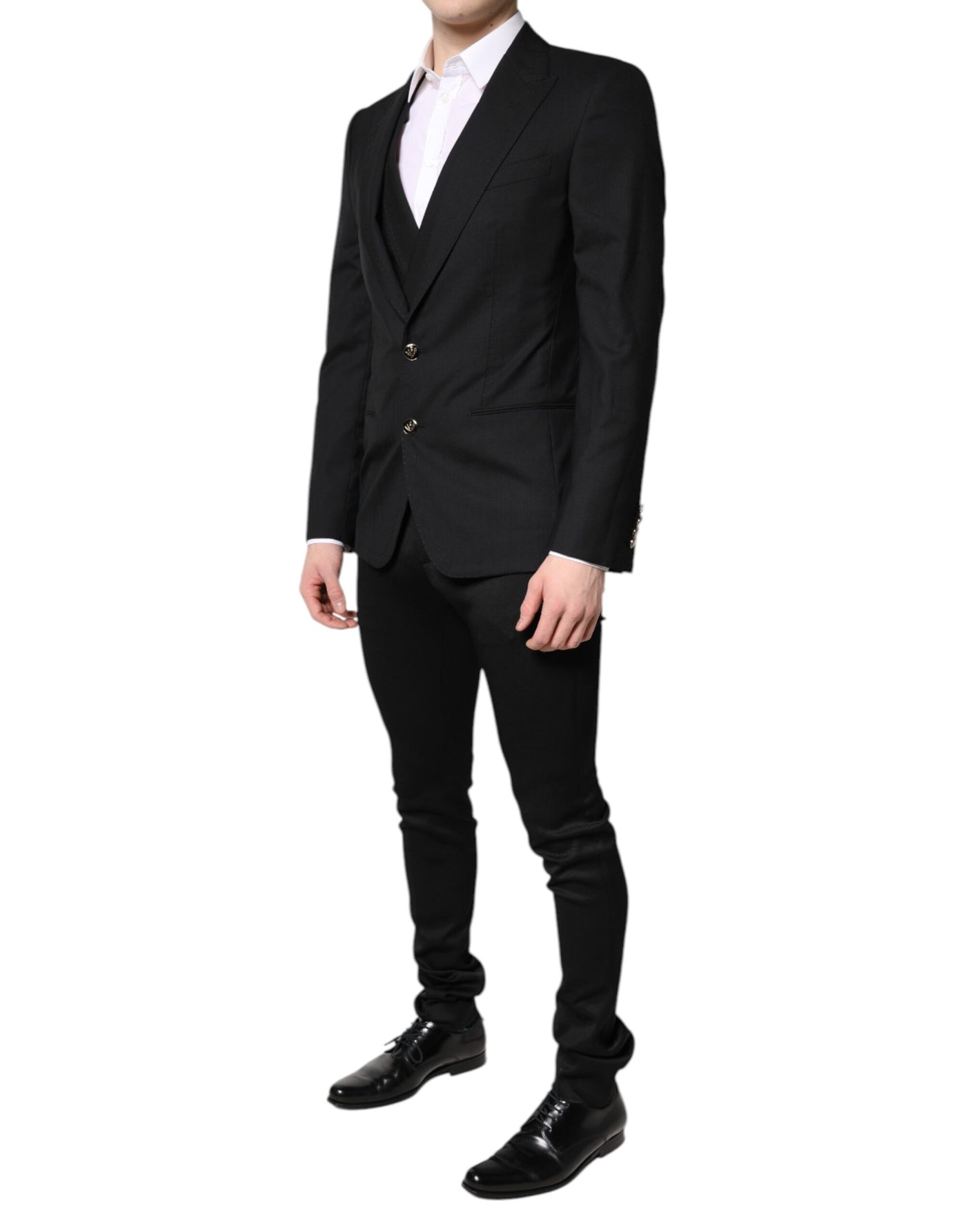 Blazer formel noir à simple boutonnage avec gilet Dolce &amp; Gabbana