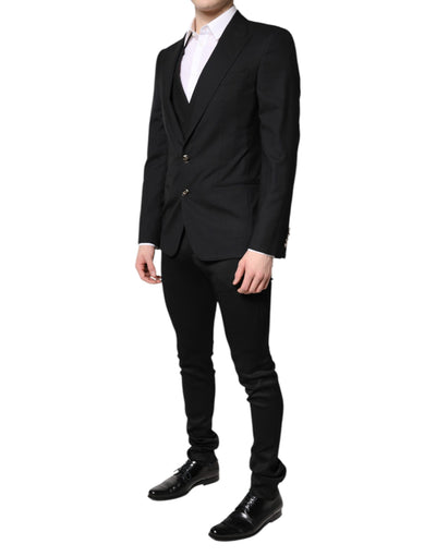 Blazer formel noir à simple boutonnage avec gilet Dolce &amp; Gabbana