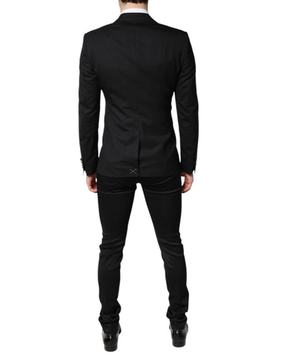 Blazer formel noir à simple boutonnage avec gilet Dolce &amp; Gabbana