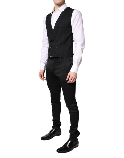 Blazer formel noir à simple boutonnage avec gilet Dolce &amp; Gabbana