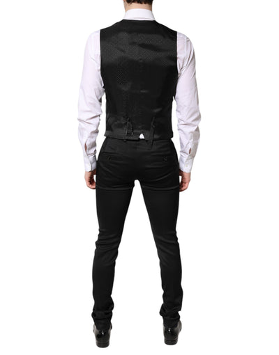 Blazer formel noir à simple boutonnage avec gilet Dolce &amp; Gabbana