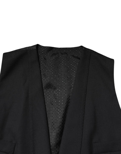 Blazer formel noir à simple boutonnage avec gilet Dolce &amp; Gabbana