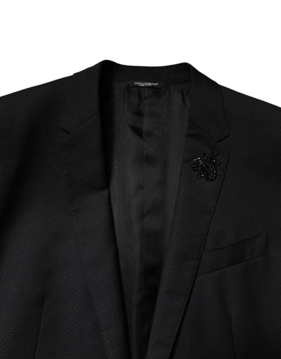 Costume 2 pièces simple boutonnage en laine noire Dolce &amp; Gabbana