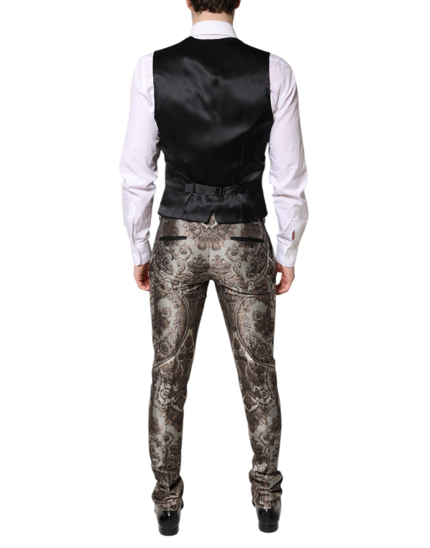 Costume 3 pièces simple boutonnage en jacquard multicolore Dolce &amp; Gabbana