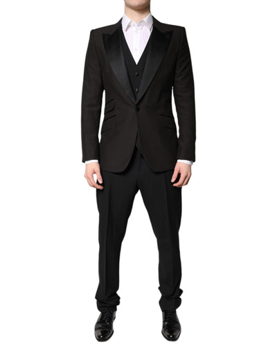 Costume formel 3 pièces noir à boutonnage simple Dolce &amp; Gabbana