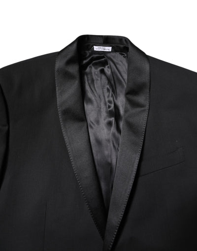 Costume 2 pièces simple boutonnage en laine noire Dolce &amp; Gabbana