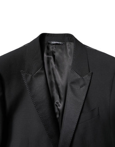 Costume 2 pièces simple boutonnage en laine noire Dolce &amp; Gabbana