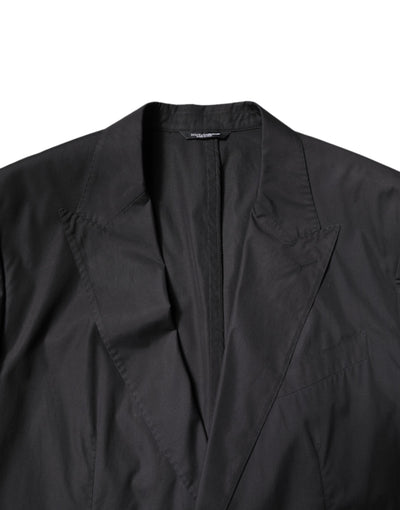 Costume 2 pièces simple boutonnage en coton noir Dolce &amp; Gabbana