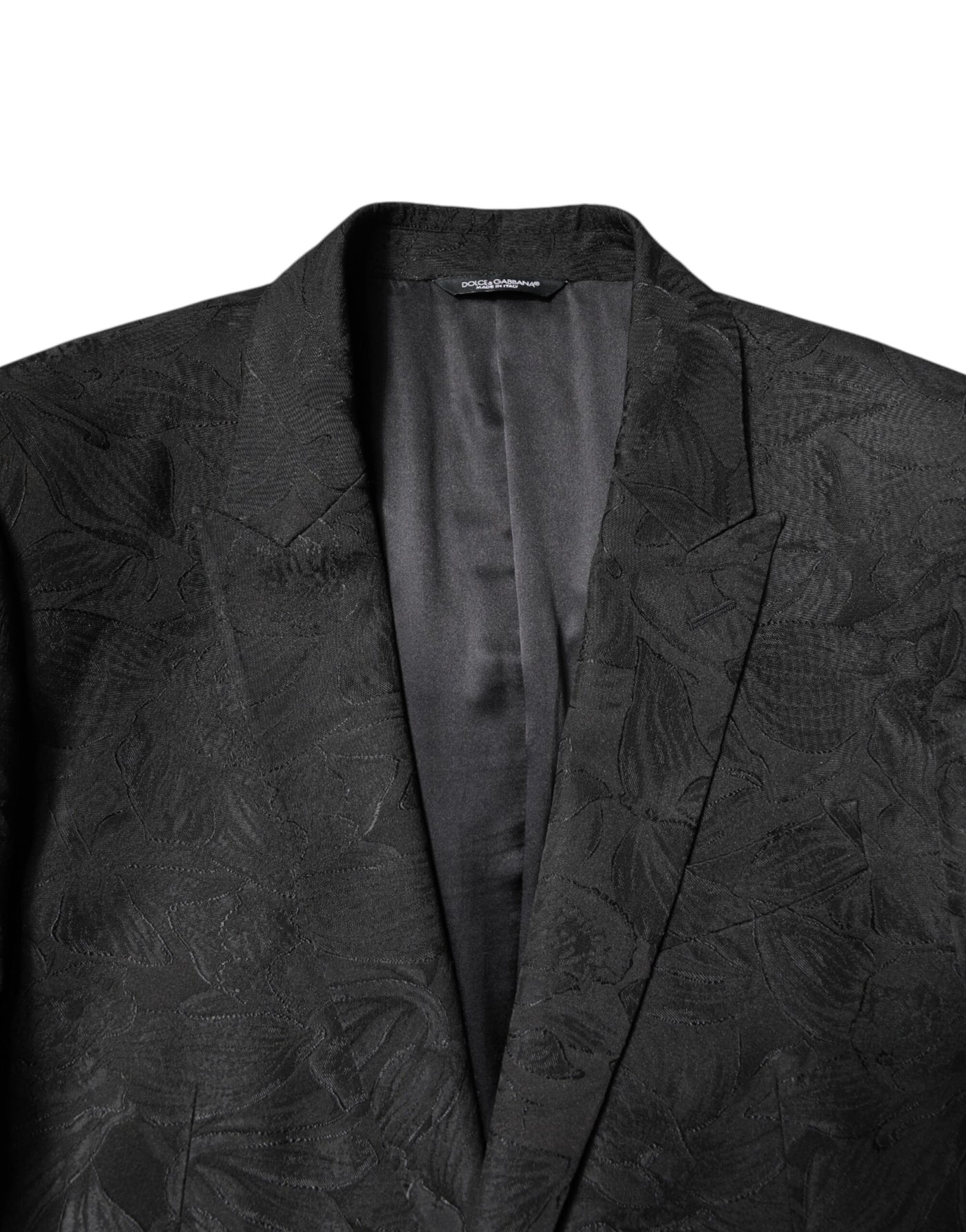Costume 2 pièces Dolce &amp; Gabbana en jacquard fleuri en polyester noir