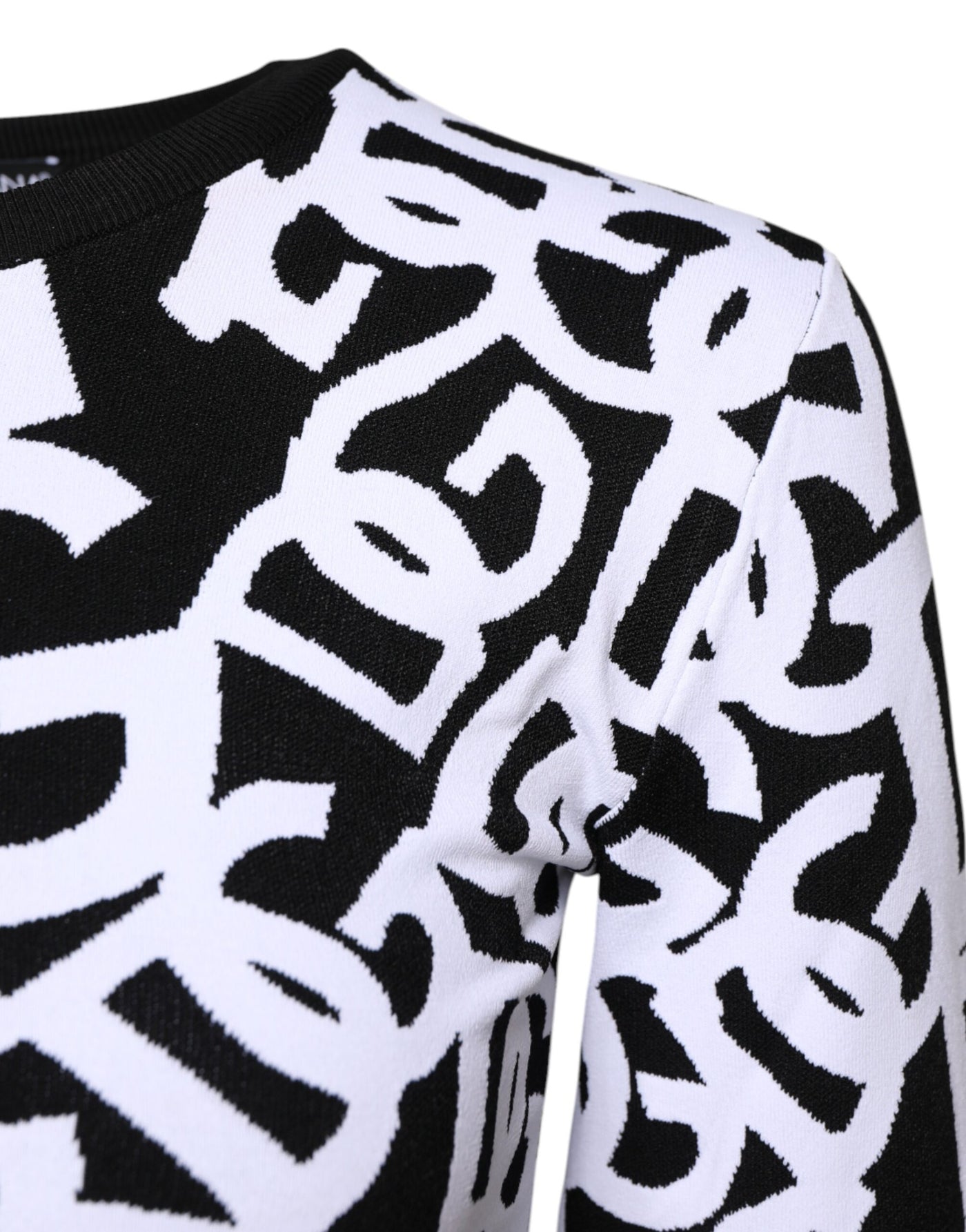 Pull Dolce &amp; Gabbana noir et blanc avec logo imprimé pour femme
