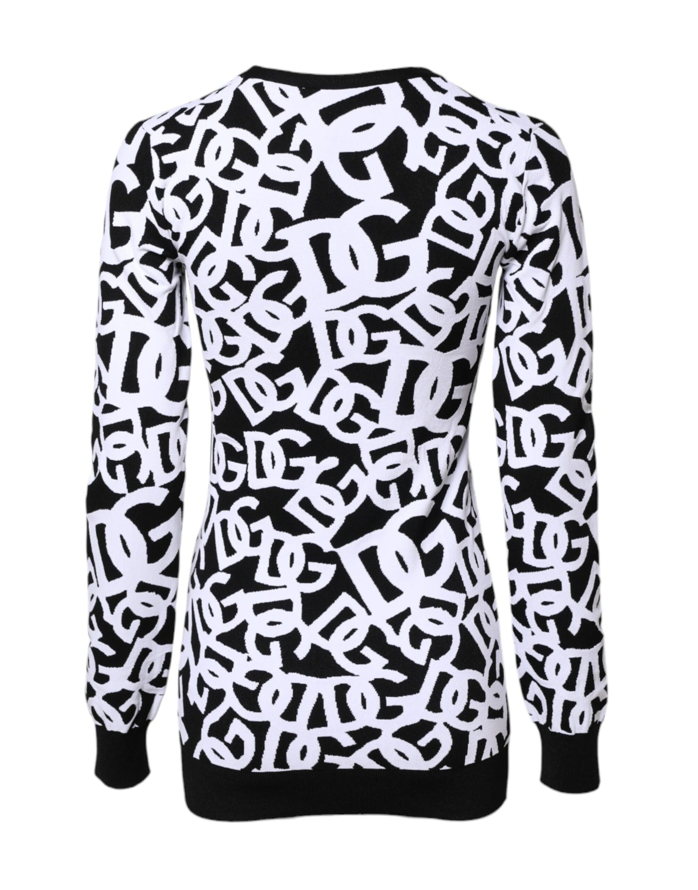 Pull Dolce &amp; Gabbana noir et blanc avec logo imprimé pour femme