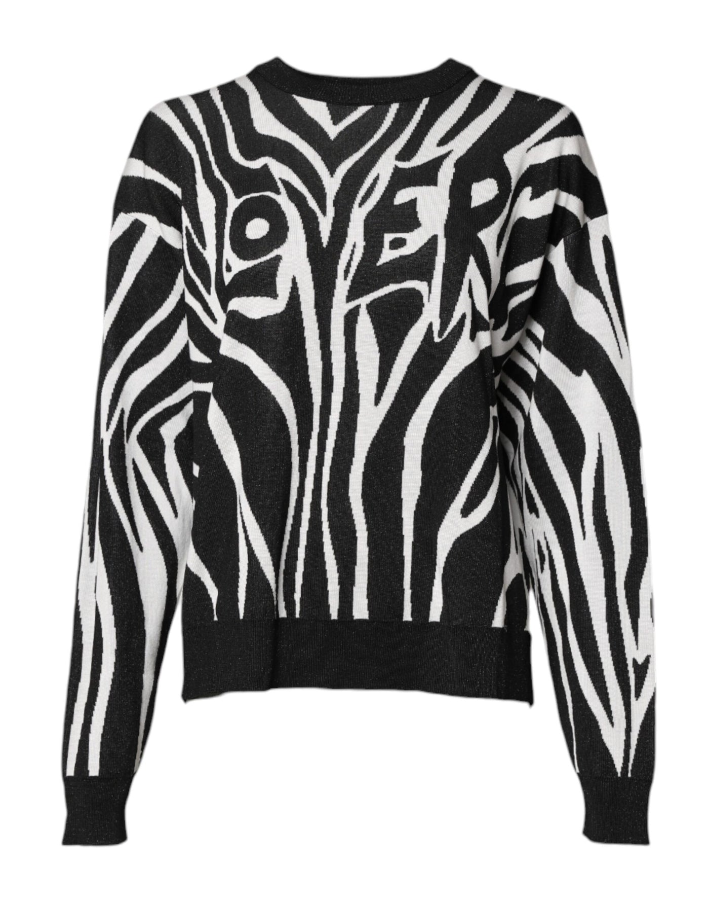 Dolce &amp; Gabbana Zwart Wit Print Dames Pullover Trui