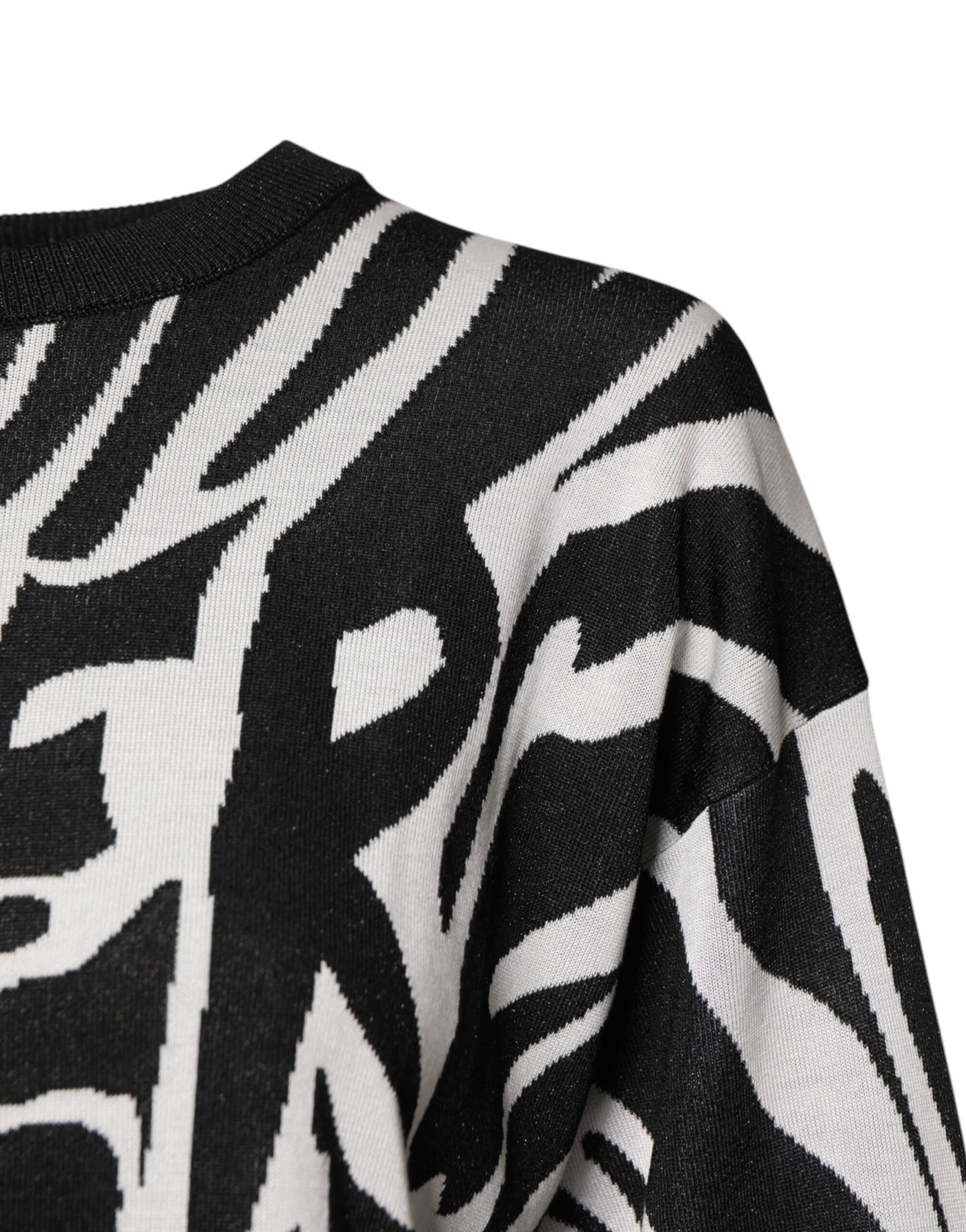 Dolce &amp; Gabbana Zwart Wit Print Dames Pullover Trui
