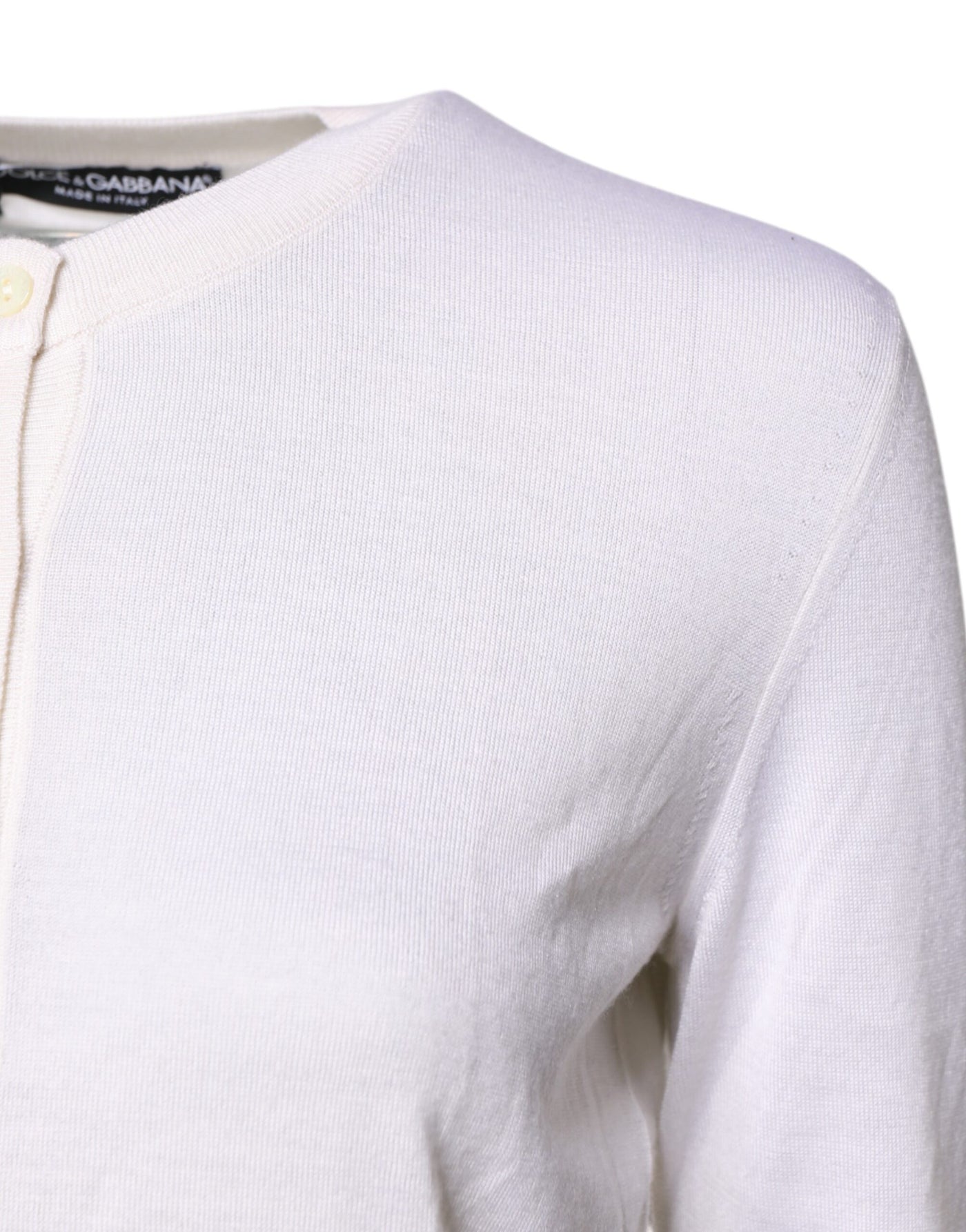 Dolce &amp; Gabbana Witte Kasjmier Ronde Hals Top Cardigan Trui