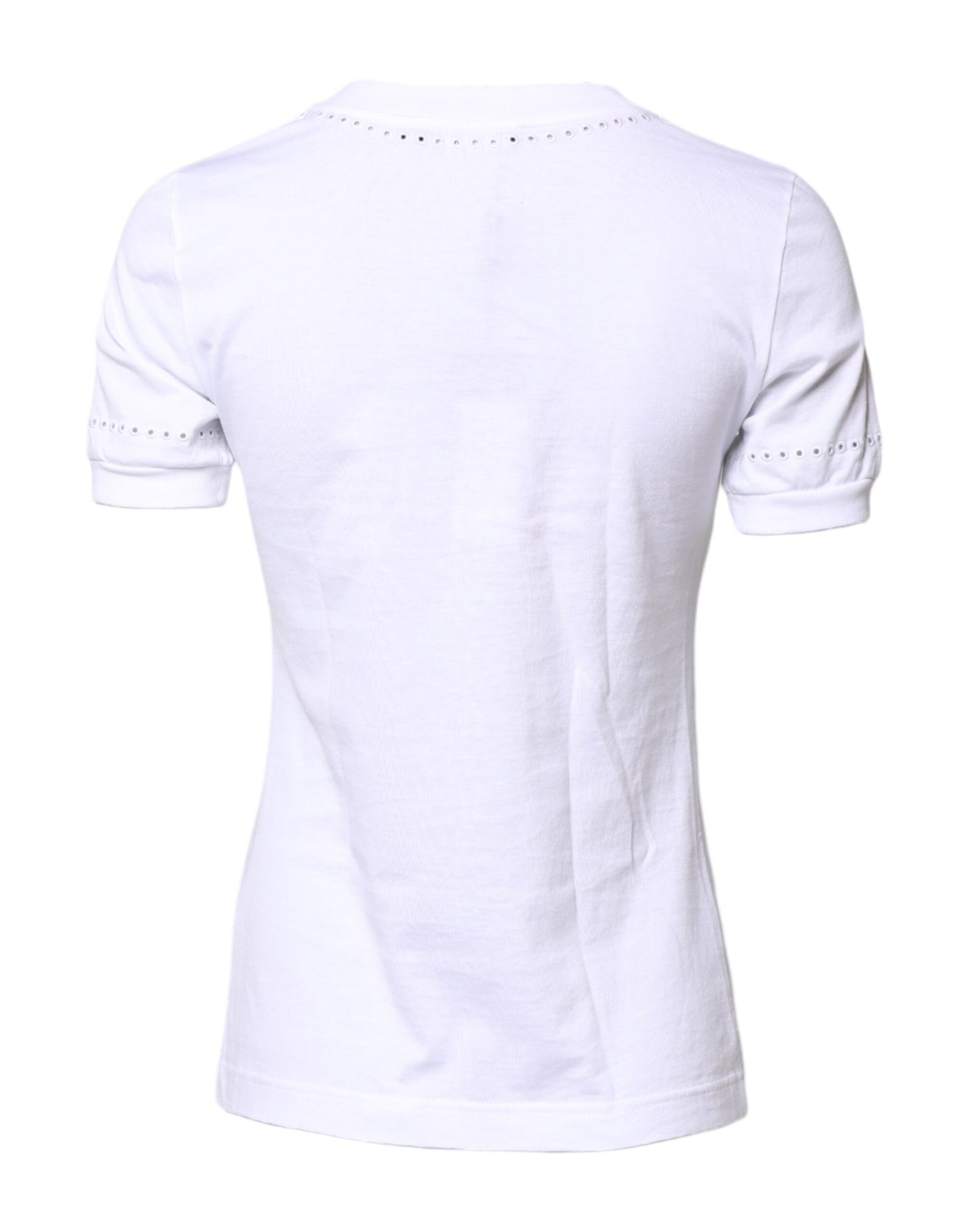 T-shirt ras du cou en coton blanc à logo floral Dolce &amp; Gabbana