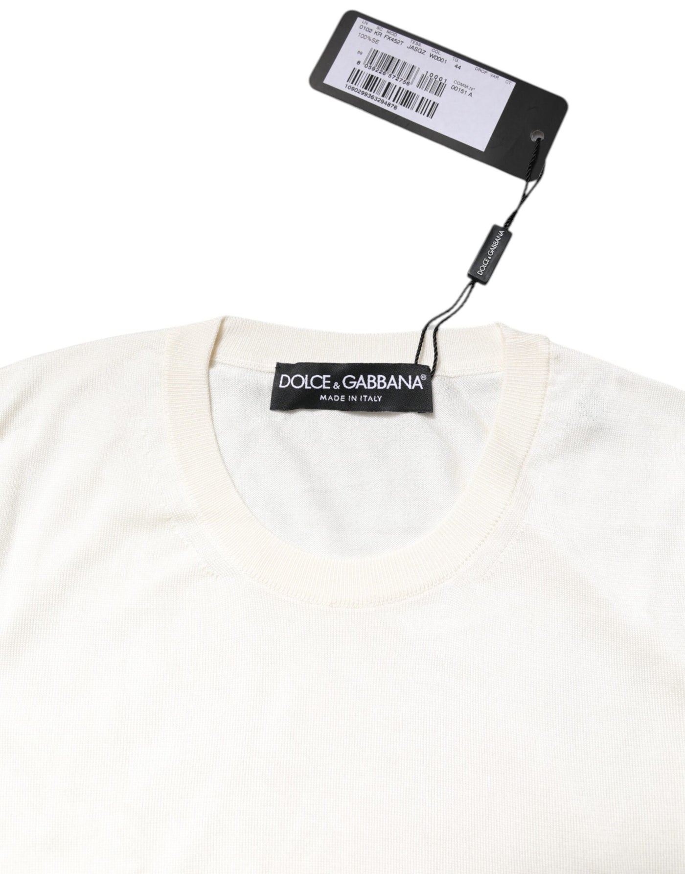 Dolce &amp; Gabbana Witte Zijden Tanktop met Ronde Hals en Mouwloos