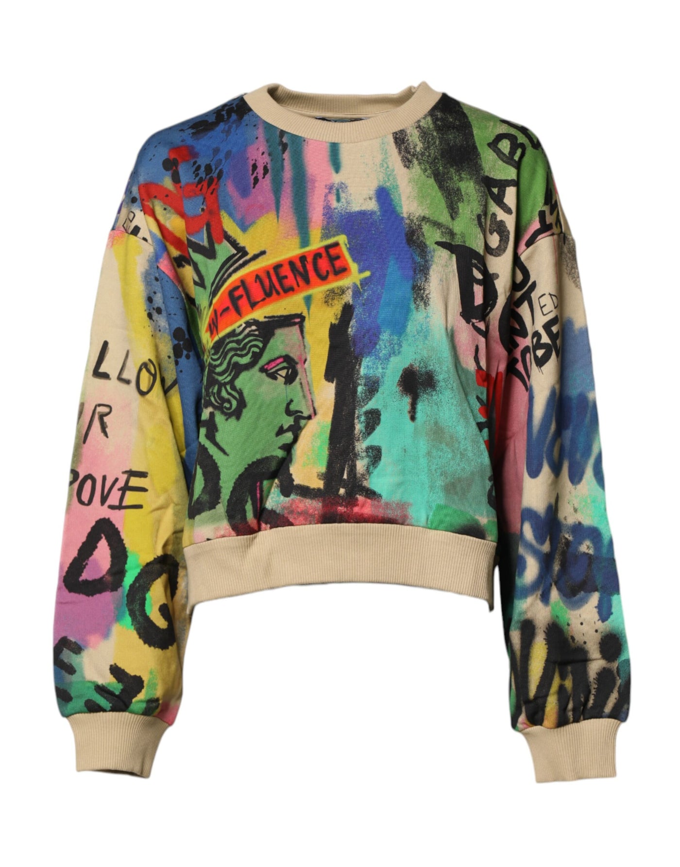 Dolce &amp; Gabbana Multicolor Print Katoenen Trui