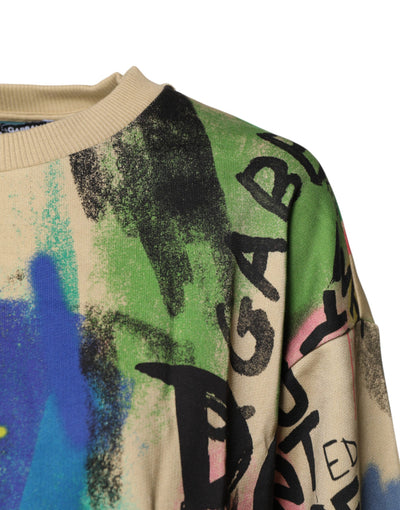 Dolce &amp; Gabbana Multicolor Print Katoenen Trui