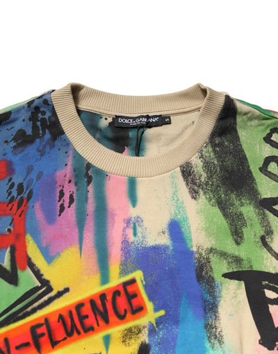 Dolce &amp; Gabbana Multicolor Print Katoenen Trui