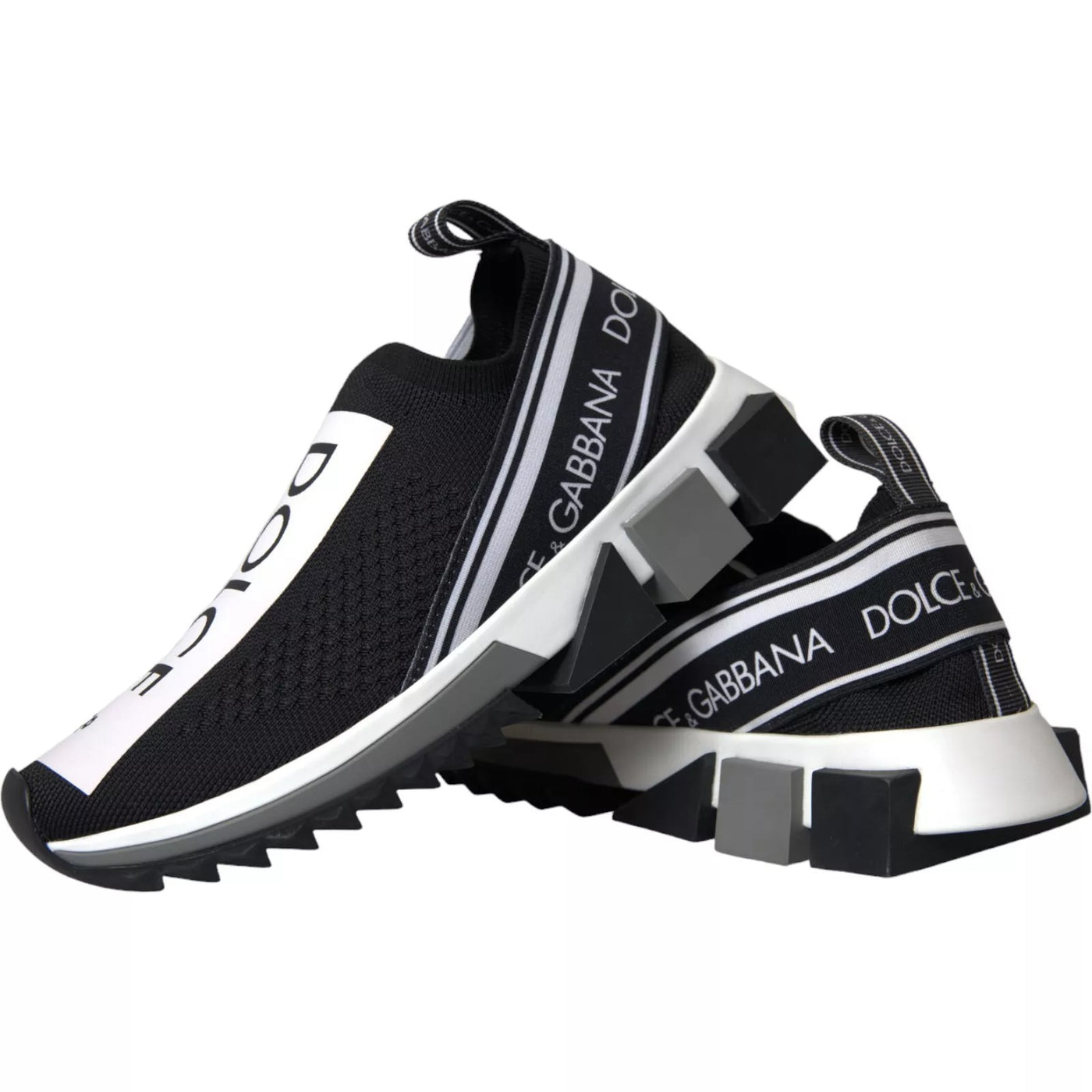 Dolce &amp; Gabbana Zwart Wit Slip On Sorrento Sneakers Schoenen