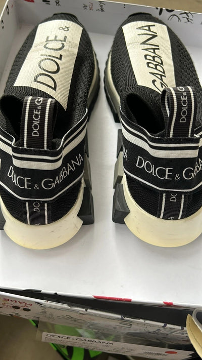 Dolce &amp; Gabbana Zwart Wit Slip On Sorrento Sneakers Schoenen