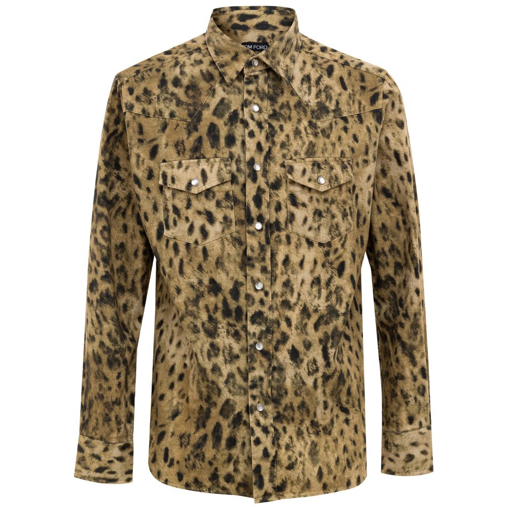 Tom Ford beige katoenen overhemd