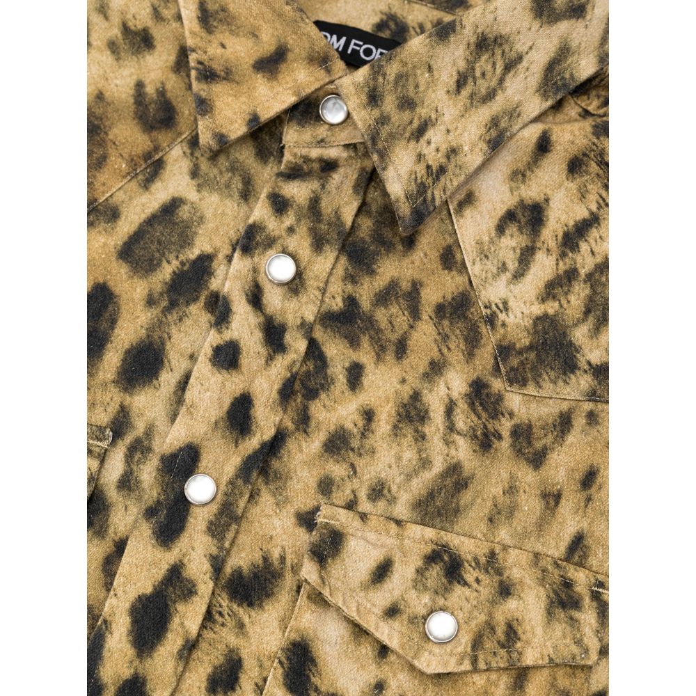 Tom Ford beige katoenen overhemd