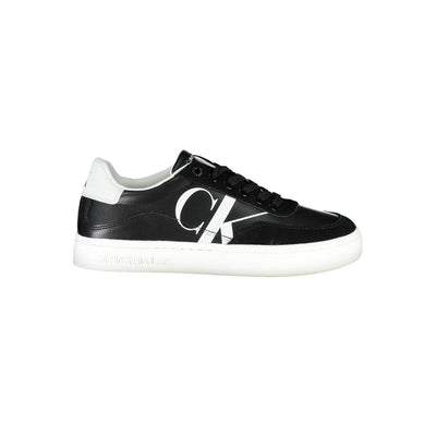 Calvin Klein Strakke Zwarte Veterschoenen Met Contrasterende Details