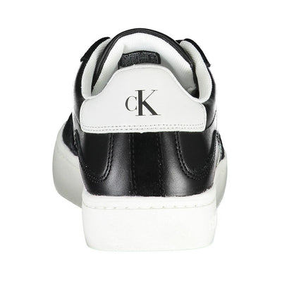 Calvin Klein Strakke Zwarte Veterschoenen Met Contrasterende Details