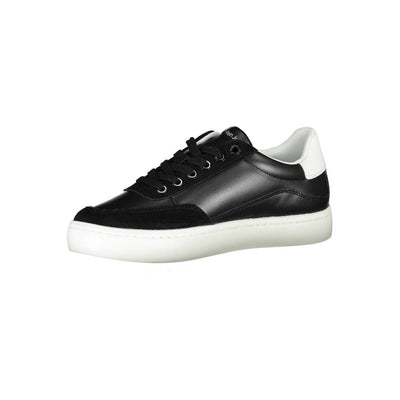 Calvin Klein Strakke Zwarte Veterschoenen Met Contrasterende Details