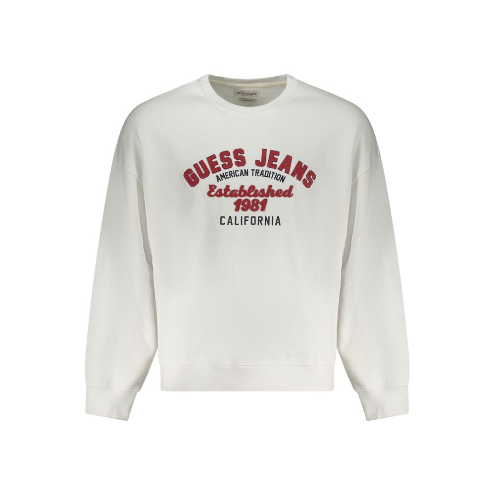 Pull Guess Jeans en coton blanc pour homme