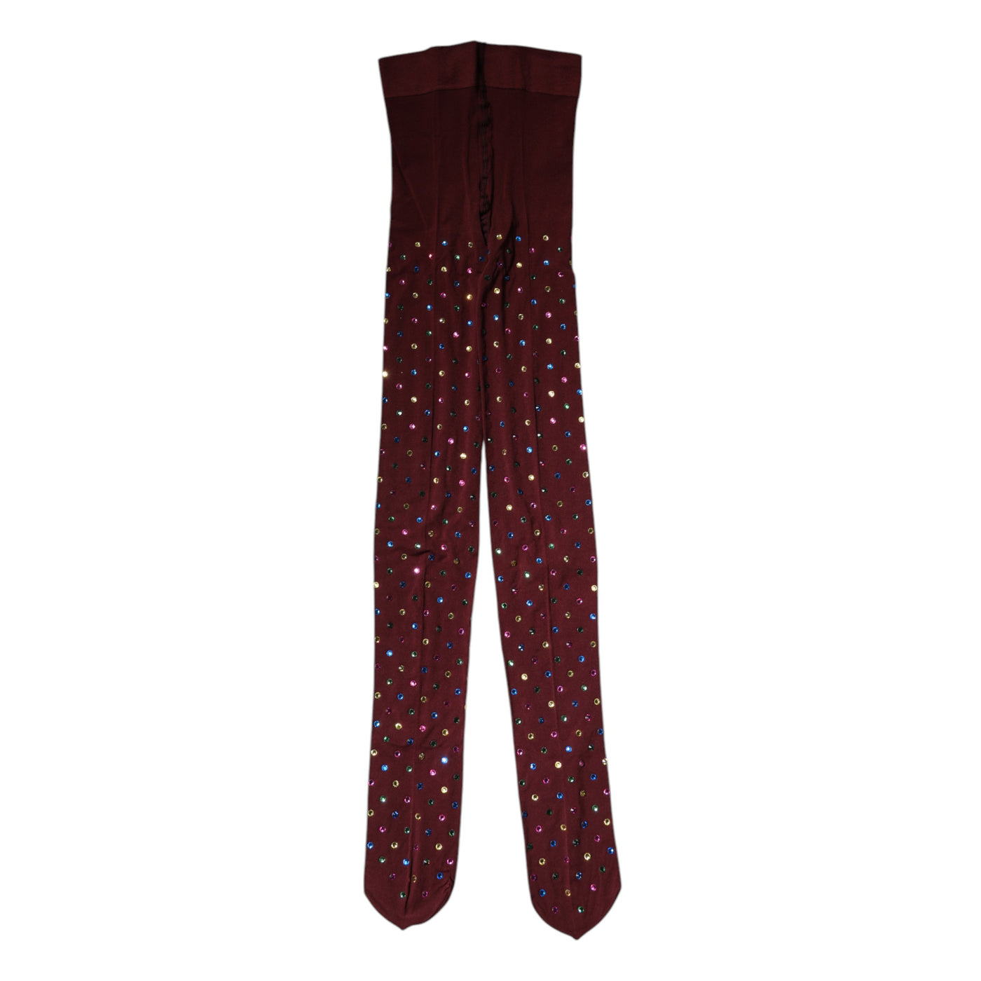 Collants Dolce &amp; Gabbana en nylon marron ornés de cristaux