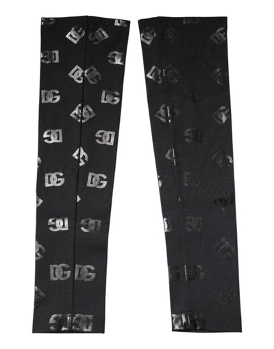 Manchettes extensibles en laine noire Dolce &amp; Gabbana avec logo DG et monogramme