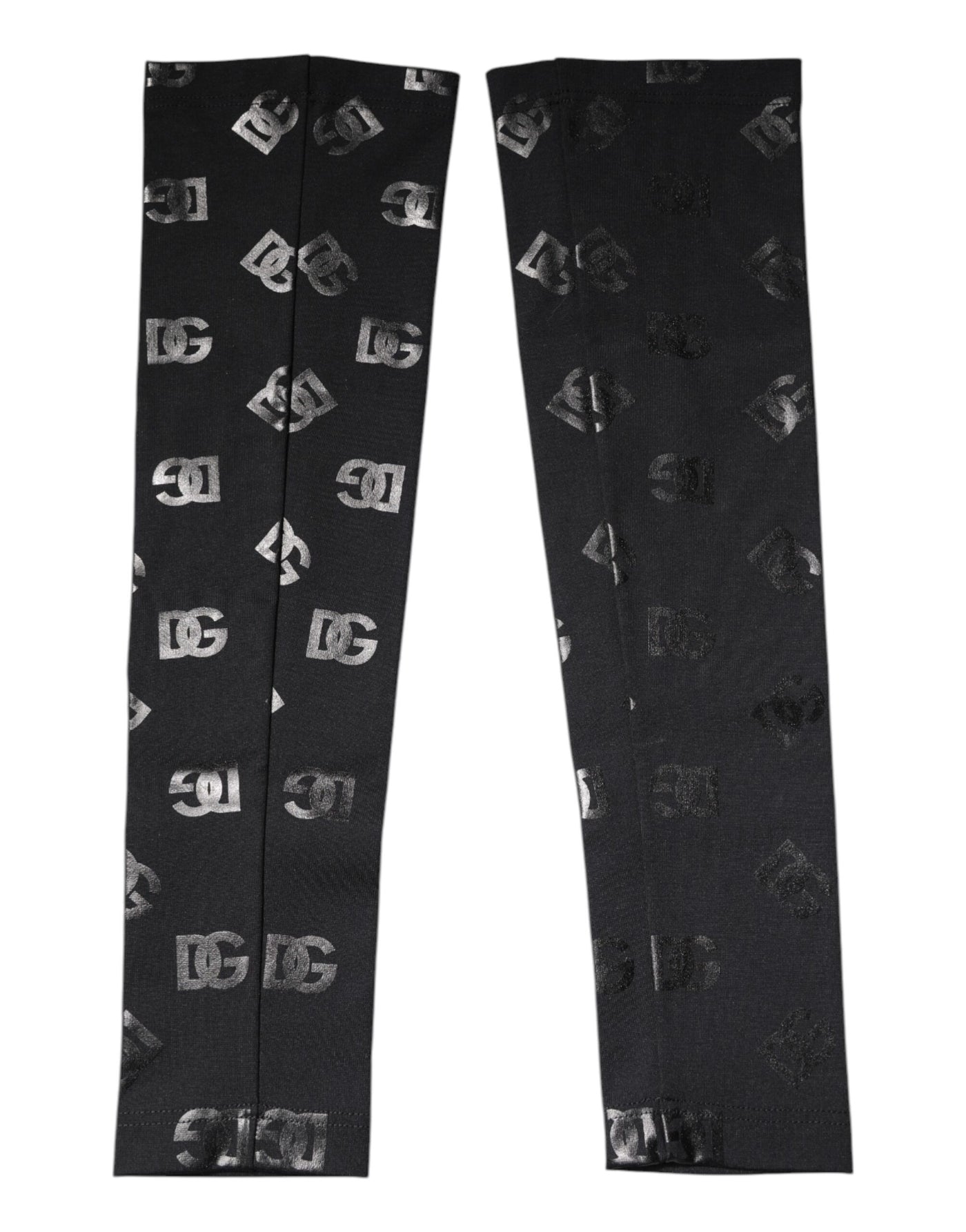 Manchettes extensibles en laine noire Dolce &amp; Gabbana avec logo DG et monogramme