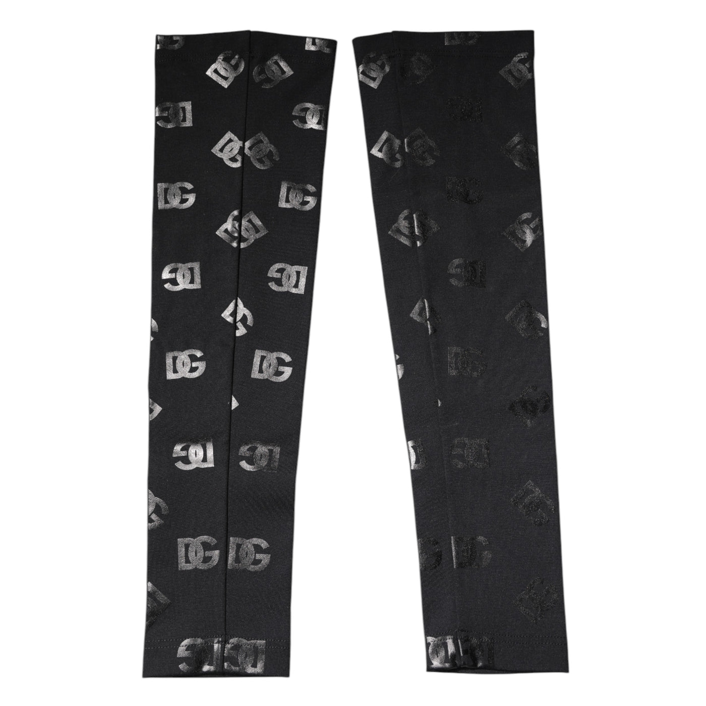 Manchettes extensibles en laine noire Dolce &amp; Gabbana avec logo DG et monogramme