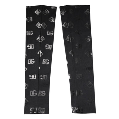 Manchettes extensibles en laine noire Dolce &amp; Gabbana avec logo DG et monogramme