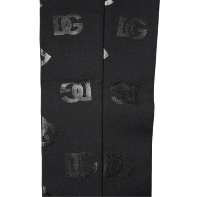 Manchettes extensibles en laine noire Dolce &amp; Gabbana avec logo DG et monogramme