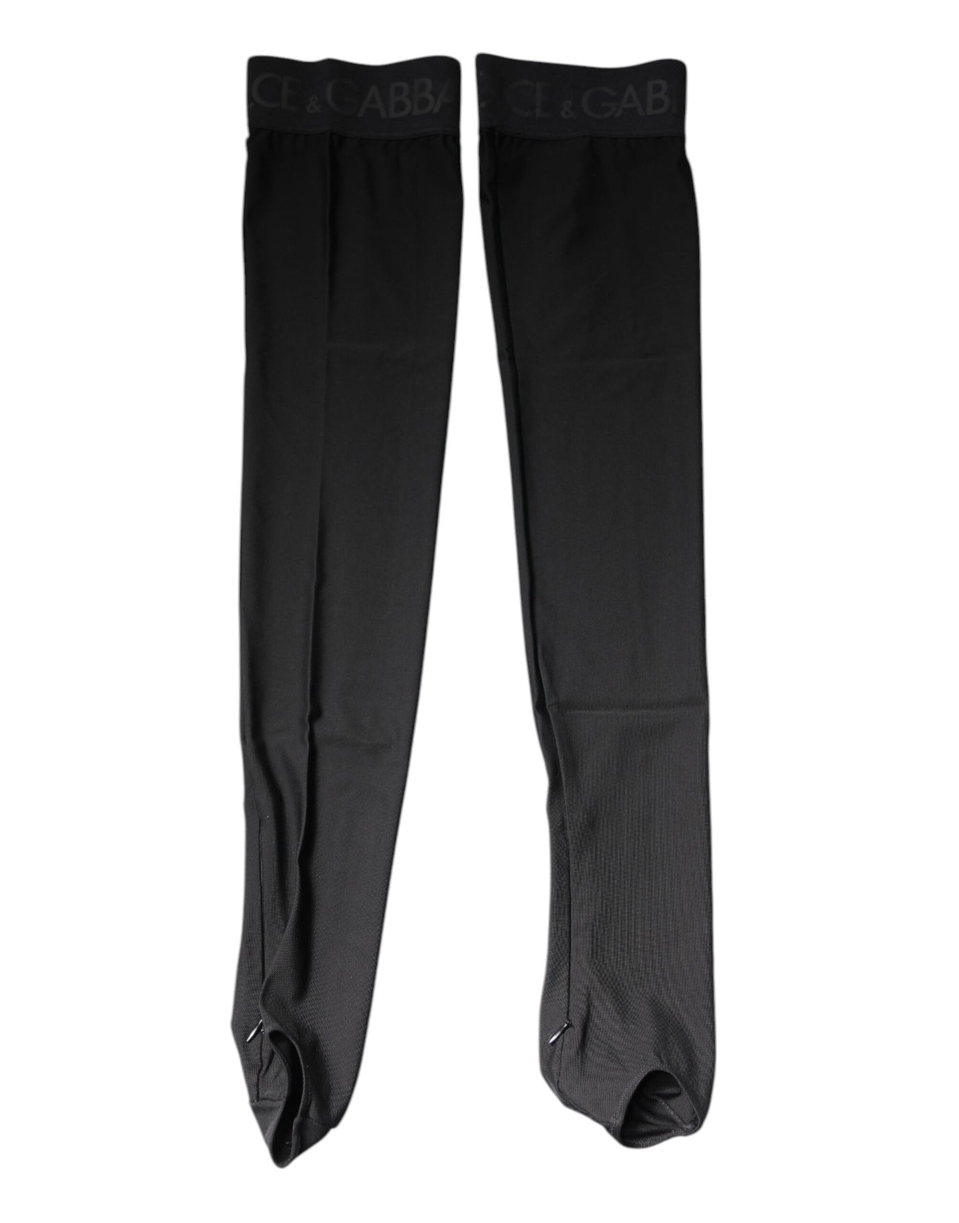 Dolce & Gabbana Black Viscose Stretch Over Calf Stockings Socks