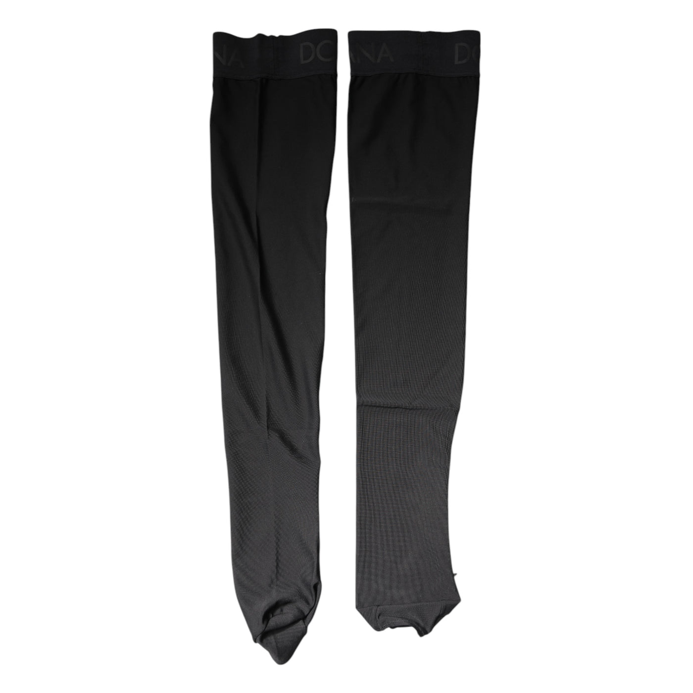 Dolce & Gabbana Black Viscose Stretch Over Calf Stockings Socks