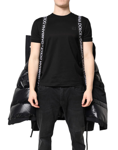 Parka à capuche zippée en nylon noir Dolce &amp; Gabbana