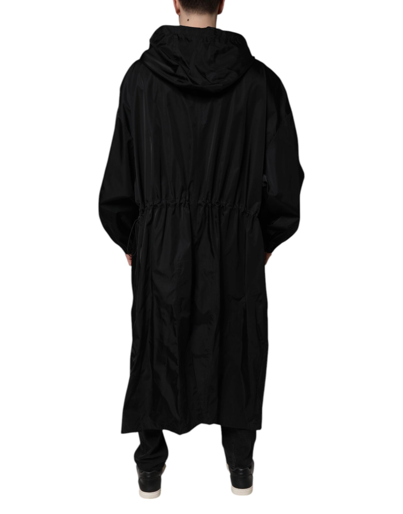 Dolce &amp; Gabbana Zwarte Lange Windjack met Capuchon voor Heren