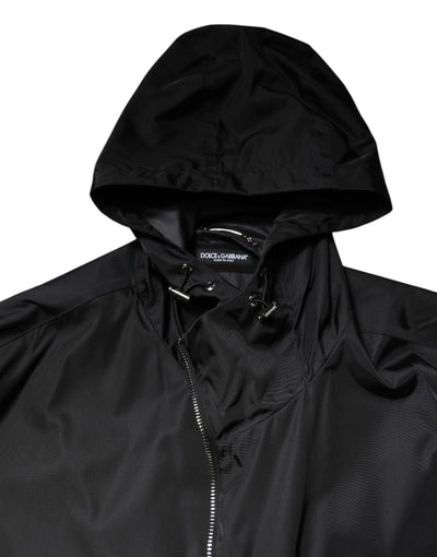 Dolce &amp; Gabbana Zwarte Lange Windjack met Capuchon voor Heren