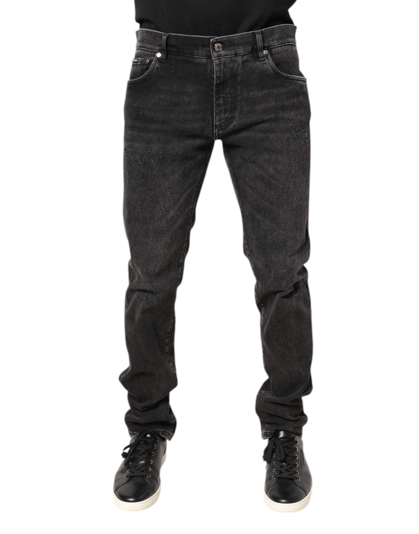 Jean skinny en coton délavé gris Dolce &amp; Gabbana