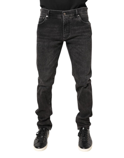 Jean skinny en coton délavé gris Dolce &amp; Gabbana