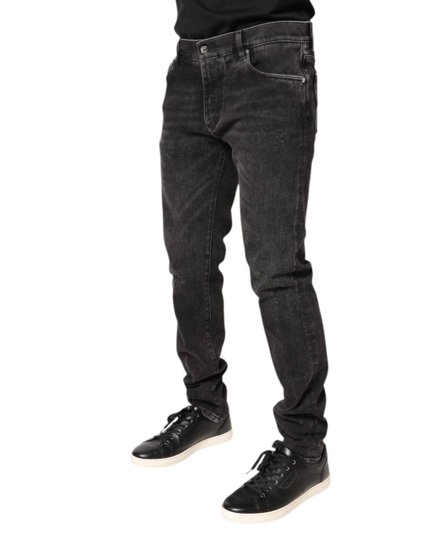 Jean skinny en coton délavé gris Dolce &amp; Gabbana