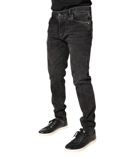 Jean skinny en coton délavé gris Dolce &amp; Gabbana